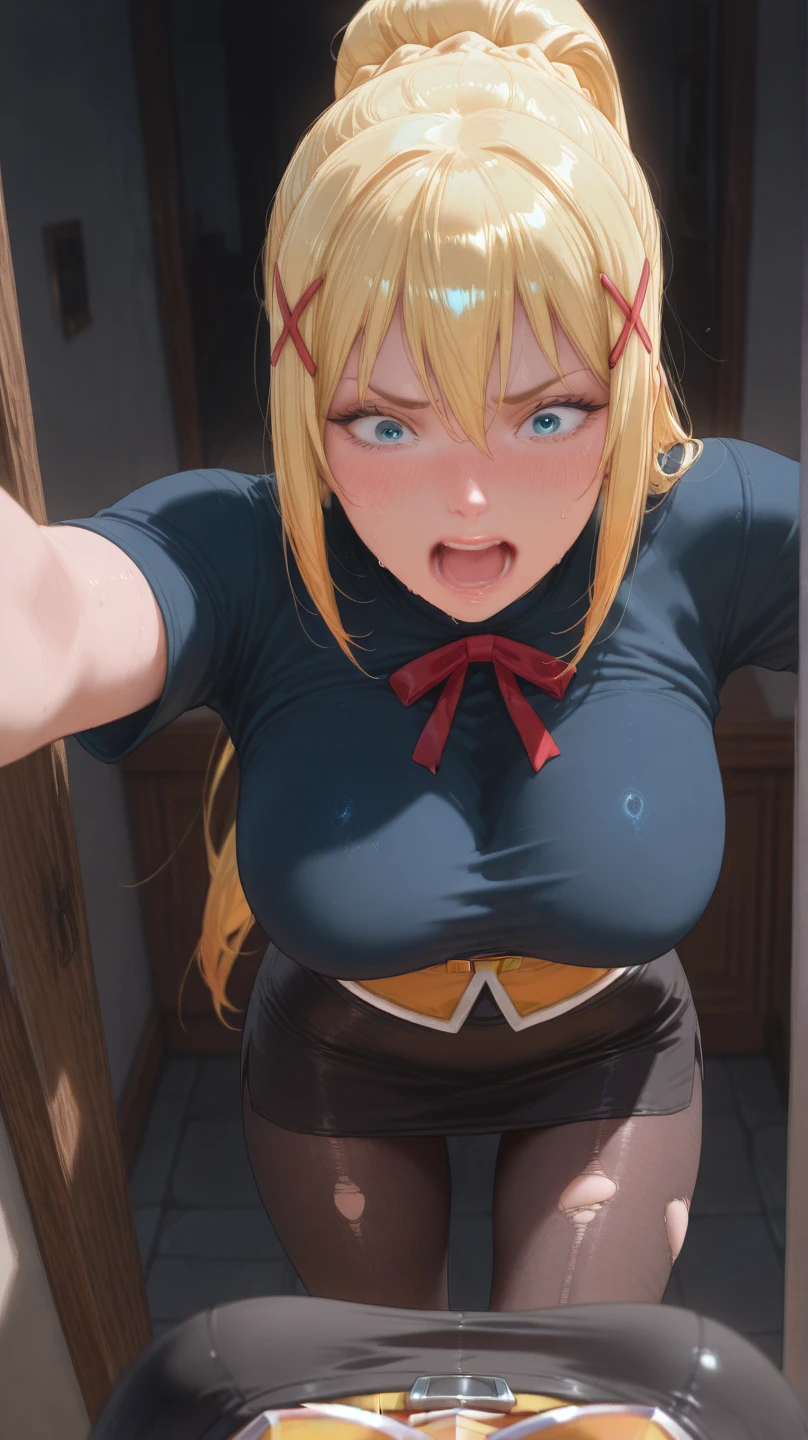 beatrixamerhauser, beatrix amerhauser, long hair, blue eyes, blonde hair, gloves, ponytail, (medium breast:1.2),
BREAK gloves, fingerless gloves, armor, japanese armor, tank top, white tank top, cleavage, collarbone,
BREAK looking at viewer,
BREAK outdoors,
BREAK (masterpiece:1.2), best quality, high resolution, unity 8k wallpaper, (illustration:0.8), (beautiful detailed eyes:1.6), extremely detailed face, perfect lighting, extremely detailed CG, (perfect hands, perfect anatomy), ((shirtlift)), nipples, open mouth, ((blushing)), city background,