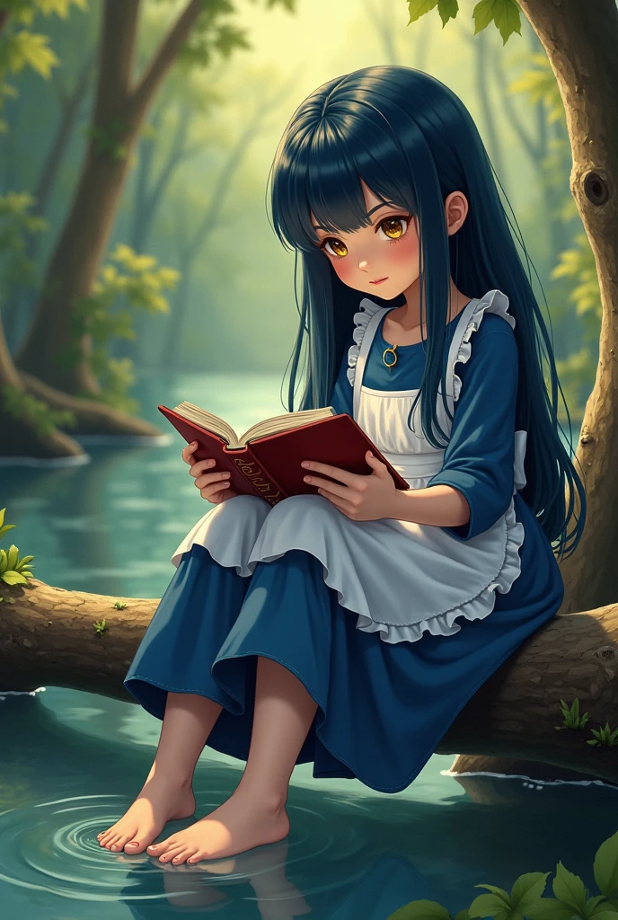 1 cinta, Natureza, Floresta, Asas, borboleta, Bugs, tree, sozinho, cabelos longos, vestir, light particles, fada, ao ar livre, scenecy, brilhante, water, fantasia, asas de borboleta, Blurry, barefoot, Asas de fada, vestido azul, profundidade de campo, vaga-lume