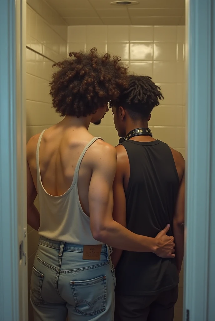 Two kissing in a toilet