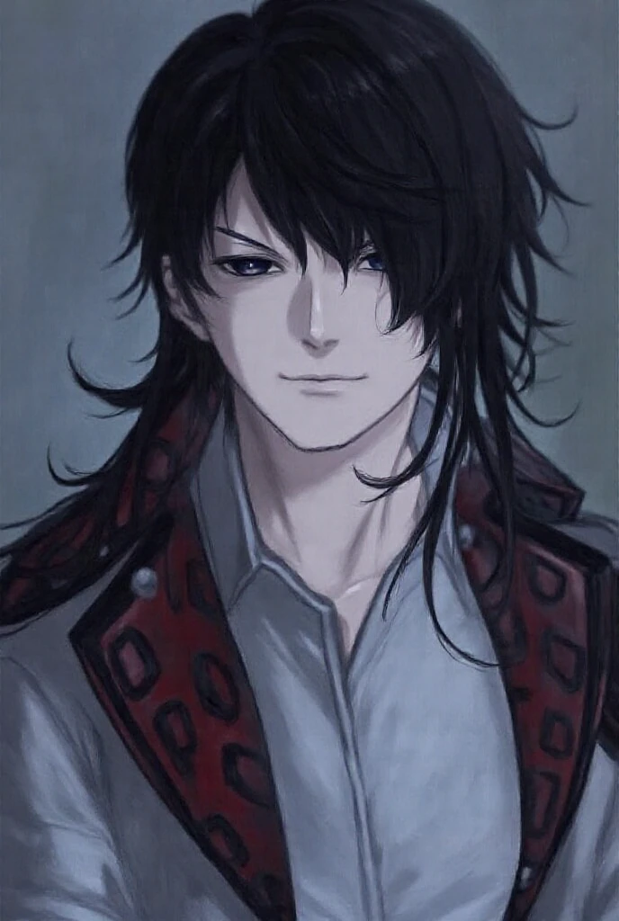 You have a male anime character with these 3 photos with jet-black hair and black eyes that you can see the whole body and with the body of the image