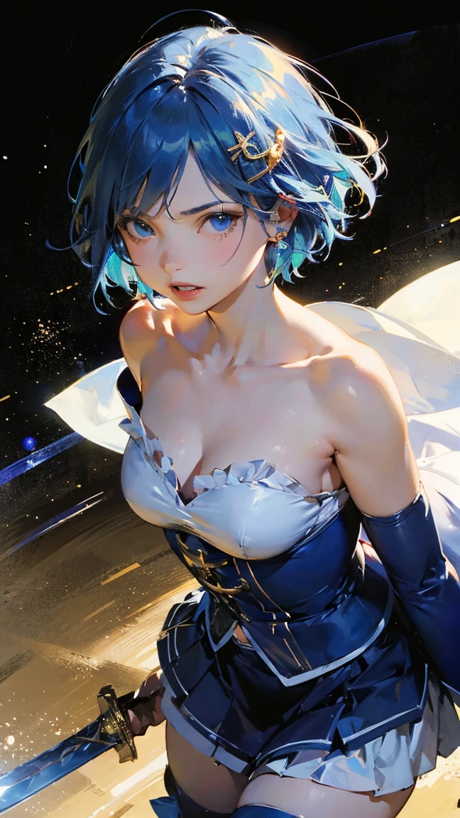 Masterpiece, best quality, 16k resolution, NVIDIA RTX Ray Tracing technology, Create a 4K resolution, ultra-realistic, and extremely detailed artwork, award winning, retina, soft light, sharp focus.(hyper-realistic:1.4) , (medium shot:1.5), (Fractal Art:1.9)、(snowflakes:1.3)、

Rem from rezero, (remrin), cute, lustrous skin, enchanting gaze, blue hair, short hair, (hair over one eye:1.3), blue eyes, roswaal mansion maid uniform, black skirt, garter belt, intricate lace, apron, white thighhighs, looking at viewer, strongly ashamed, embarrased, blushing, epic, cinematic, dramatic, reflective, shining, purple glow, big breasts, cleavage, sexy, modeling pose, turned

smooth perfect skin, smooth_skin

Beautiful、(red blush)、big breasts, 

FULL BODY SHOT, ultra wide angle, textured skin, face detail, clean skin, perfect hands, perfect ???????, anatomically correct