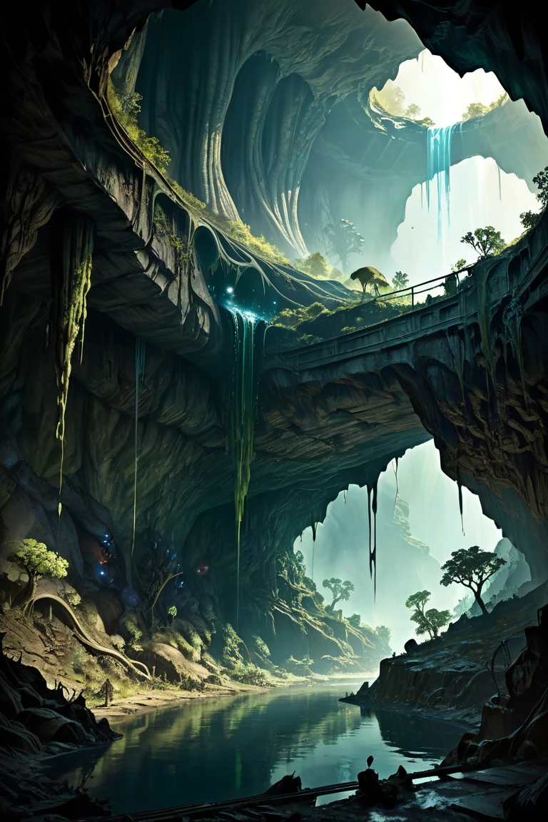 Fallout game, the art of fallout 4, Dark, cavernous interior - SeaArt AI