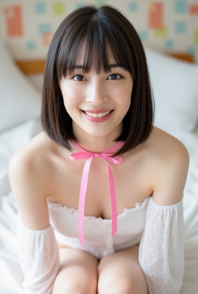 One Girl, (Beautiful girl, Delicate girl:1.3), (16 years old:1.3),(underwear、White or pink、bikini、Crouch down、Full body description、M-shaped splits、Showing pussy、Showing nipples erect 1.6）
break, Very beautiful eyes, (Symmetrical eyes:1.3),
break, (church:1.3), perfectly trimmed fingers,
break, ＤCup Breast, Brown eyes, Parted bangs, Brown Hair, (Upper teeth, The best smile:0.2),
break, (Eyes and facial details:1.0),
break, (masterpiece, highest quality, Super detailed, Detailed face, 8k)