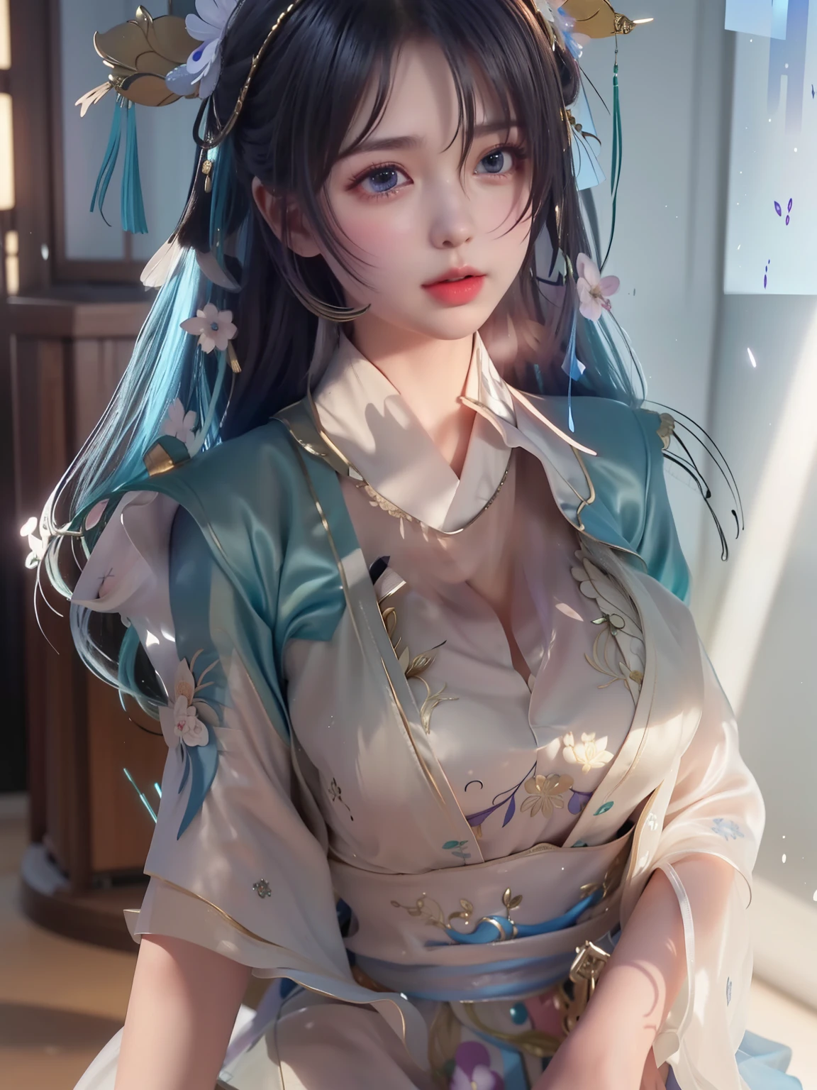 (Masterpiece), (Best Quality), (Ultra Detail), (((Illustration))), (Extremely Delicate and Beautiful)), (Detailed Light), (1 Girl: 1.5),