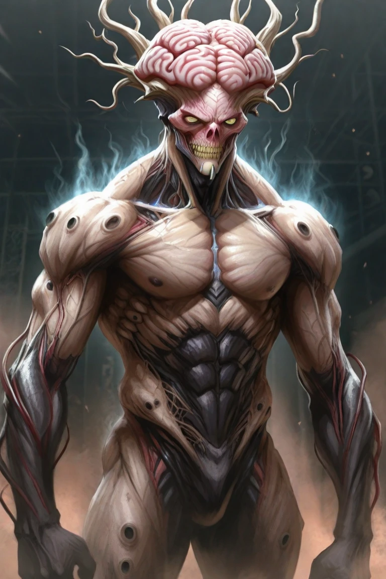 ((Best Quality, masterpiece:1,1), Fantastic view of humanoid alien , Hyper-realistic, insanely detailed This masterpiece of digital art can be compared with the wonderful works of Artgerm., Greg Rutkowski, and Alphonse Mucha