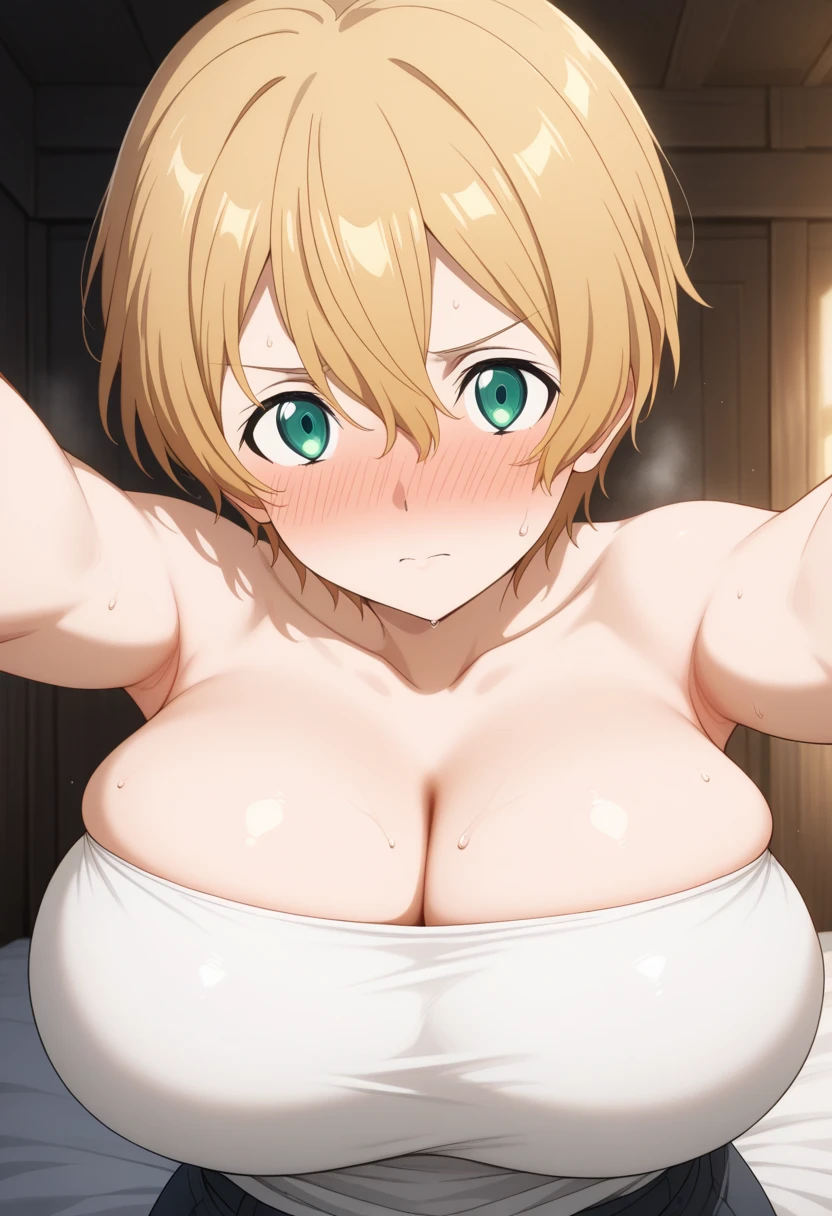((table top, highest quality, High resolution, nffsw, perfect pixel, written boundary depth, 4k, )), 1 girl, alone, , beautiful anime girl, beautiful art style, 
close, looking at the viewer, 
perfect body,  

Isshiki Iroha, short hair, big breasts, orange eyes、Shining eyes、orange hair blush all over face, smile, open your mouth, (((全naked))),(((on the bed)))、(((naked)))

big breasts, nipple, blush, I breathe, Sweat, undressing,
break hetero, (hetero couple),NSFW, pov,(nsfw),(CuminOpenMouthQuiron Style),((masterpiece, best quality)),8k,
BREAK
,huge breasts,(cum on bangs and clothes and nose:1.7),(nose brash:1.7),
BREAK
,veiny penis1.5,cum string:1.5,(cum on face and breasts:1.7),(cum facial:1.7),,(cum in hair:1.7),
BREAK
,(licking penis:1.4),(orgasm:1.6),(love:1.7),(sweaty:1.6),
BREAK
,fellatio:1.6, cum facial:1.7, (cum shot:1.7),(blush:1.6),(blow job:1.5),
BREAK
,(sweat:1.8),(steam:1.5),hand job:1.4,
BREAK
cum string:1.5,(cum on face and breasts:1.5),cum facial:1.3,,cum in hair:1.3,
BREAK
, 