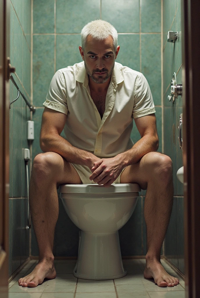 Man inside of a toilet