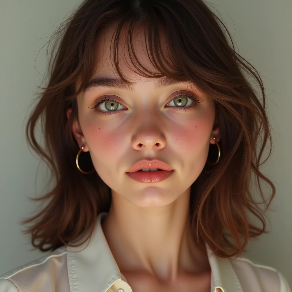 realistic photo of <lora:sd15_OliviaChristie_v1:.9> OliviaChristie, focus on eyes, close up on face, pouting, hair styled as Pinned-Back Curly Hair,