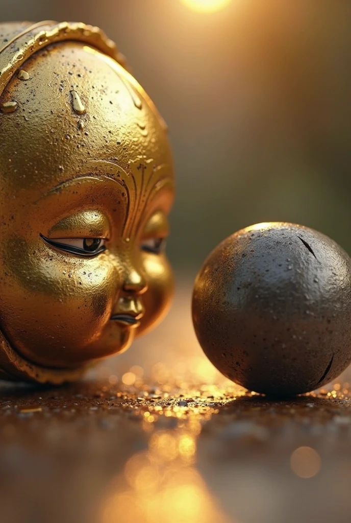 An ant-headed Buddha sitting meditating gently on top of his anthill 3k