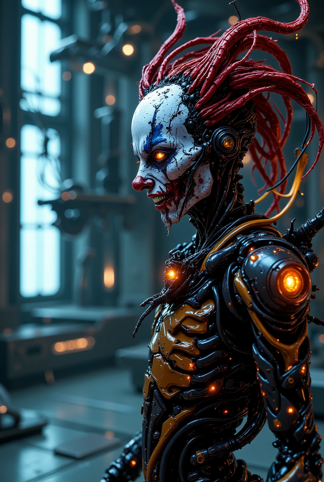 ⚕️⚕️☢️☢️♒♒🐉🐉🤖🤖💣💣💣💣💣💣👾👾🧨🧨🔫⚙️⚙️⚙️⚙️⚙️⚙️💉💉⚡🤡high quality,4k,8k,masterpiece,ultra-detailed,photorealistic,physically-based rendering,extreme detail,professional,vivid colors,medical equipment,radiation hazard,aquarius symbol,dragon,robot,bombs,glitches,laser gun,machinery,syringe,lightning,clown,post-apocalyptic,dystopian,dark,gritty,cyberpunk,cinematic lighting,dynamic composition