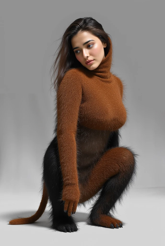 a bear skin rug with the head, a Barbara Palvin's foot is placed over top of its mouth, barefoot photography