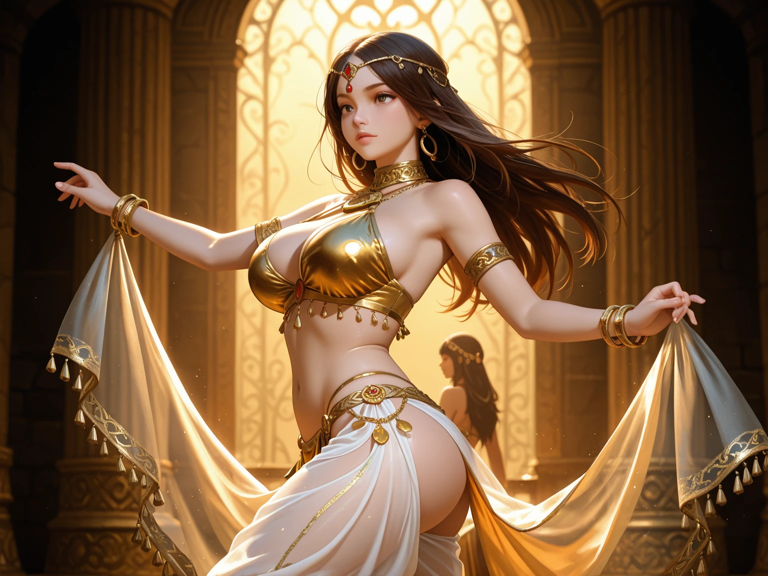 ((best quality)), ((masterpiece)), (detailed), Perfect face((Unreal Project 5)), Realistic rendering, Excellent, (whole body镂空服饰), (cloak), (rudder), looking at camera, Stand indoors, Pretty Face, cosmetic,, (Photorealism:1.2), Ultra-realistic UHD faces, , Slim waist, S-Shaped Body, whole body, ((radiant skin)), ((shiny skin)), Realistic body, ((She has a sexy body)), ((clean skin)), Reality, Bokeh, Motion blur, On the table, High resolution, 1080P, Super Detail, Textured Skin.A beautiful 20-year-old girl, (((Wearing a delicate white two-piece bikini))),(reveal), Carefully crafted gemstone jewellery,