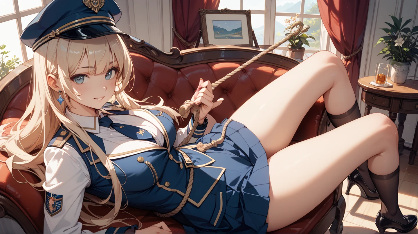 Anime girl holding a sword and a tablet, a Surrealism schoolgirl, fine details. Girls' Frontline, Attractive anime girl, Realistic female student, Surrealism , from Girls' Frontline, Girls' Frontline style, cyber schoolgirl, Edge, anya from spy x, Edge anime style, (SFW) Work, schoolgirl。(((Large Breasts、Breast sagging、Low-cut,Cleavage ,Wide hips,)))((Long legs)),Hourglass figure))Short skirt,Pleated group,mini skirt