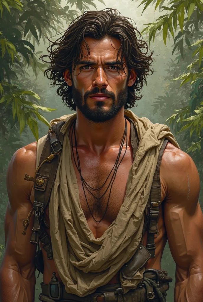 A handsome young realistic gypsy man