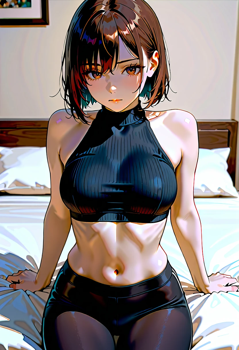 Girl undressing high resolution Small breasts suit Expose Short Hair Earrings Tattoo