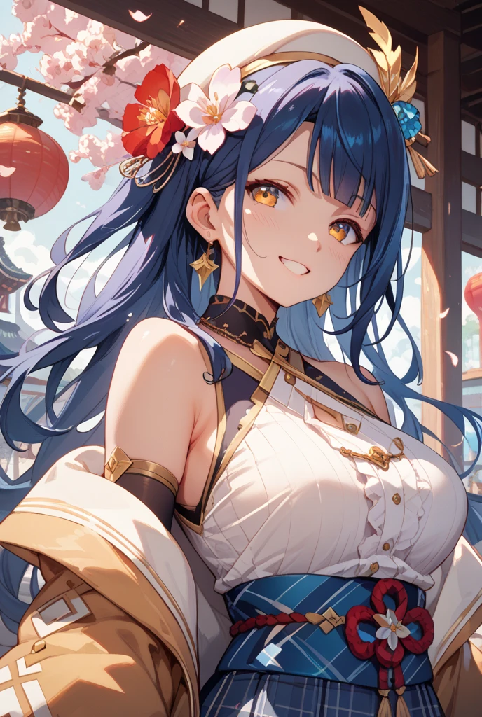 ((Highest quality)), ((masterpiece)), (detailed), （Perfect Face）、The woman is Reika Aoki with semi-long hair、The woman is wearing a Congolese costume, has a Congolese woman&#39;s hairstyle and is dancing a Congolese dance