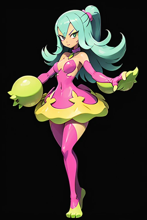Shantae, piel morena, ojos verdes, purple hair, Bikini rojo