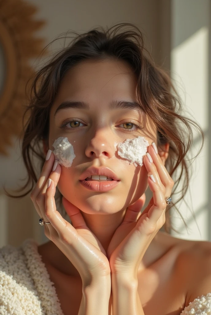 ((best quality, masterpiece,8K,)), (detailed), 13-year-old girl, her face covered in white fluid, in her room,