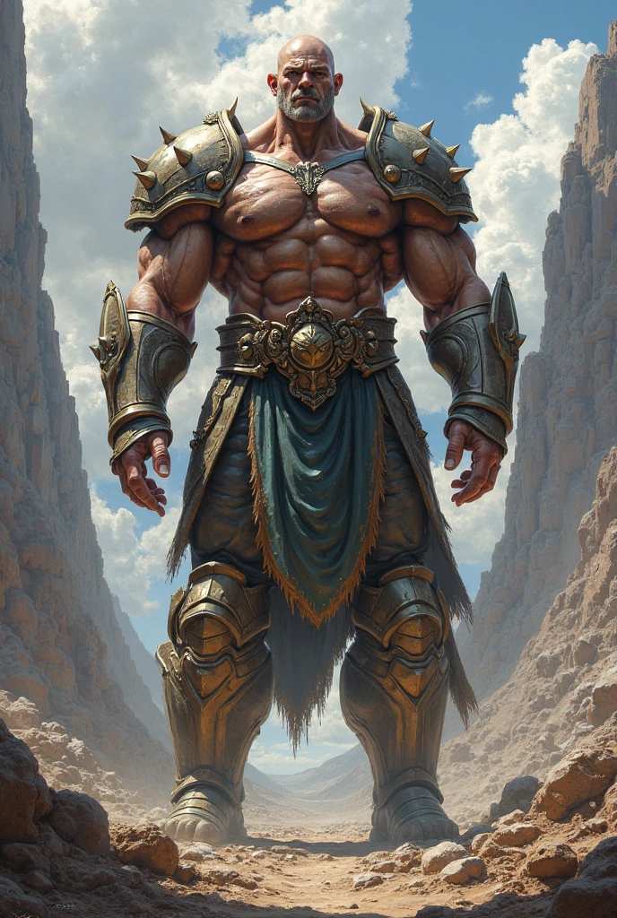 A robust, muscular warrior with entirely brown hair. His underarms are smooth and well-maintained, with the skin appearing clean and polished. He stands powerfully in the middle of a vast, rugged field, surrounded by the raw, natural beauty of the terrain. His massive, clenched fists are the only weapons he needs, showcasing his formidable strength and his connection to the earth. The ground beneath him trembles and shifts, with rocks and soil being manipulated by his will, creating a dramatic and earthy spectacle. His stance is firm and commanding, with his eyes glowing with a deep, earthy intensity that highlights his mastery over earth magic. The background displays a rugged field, partially disrupted by the warrior’s earth manipulation. The image is rendered in a photorealistic, hyper-realistic 8k style, with studio lighting, featuring rich, natural colors, detailed textures of the soil, and dramatic lighting that accentuates the warrior's raw power and connection to the earth.