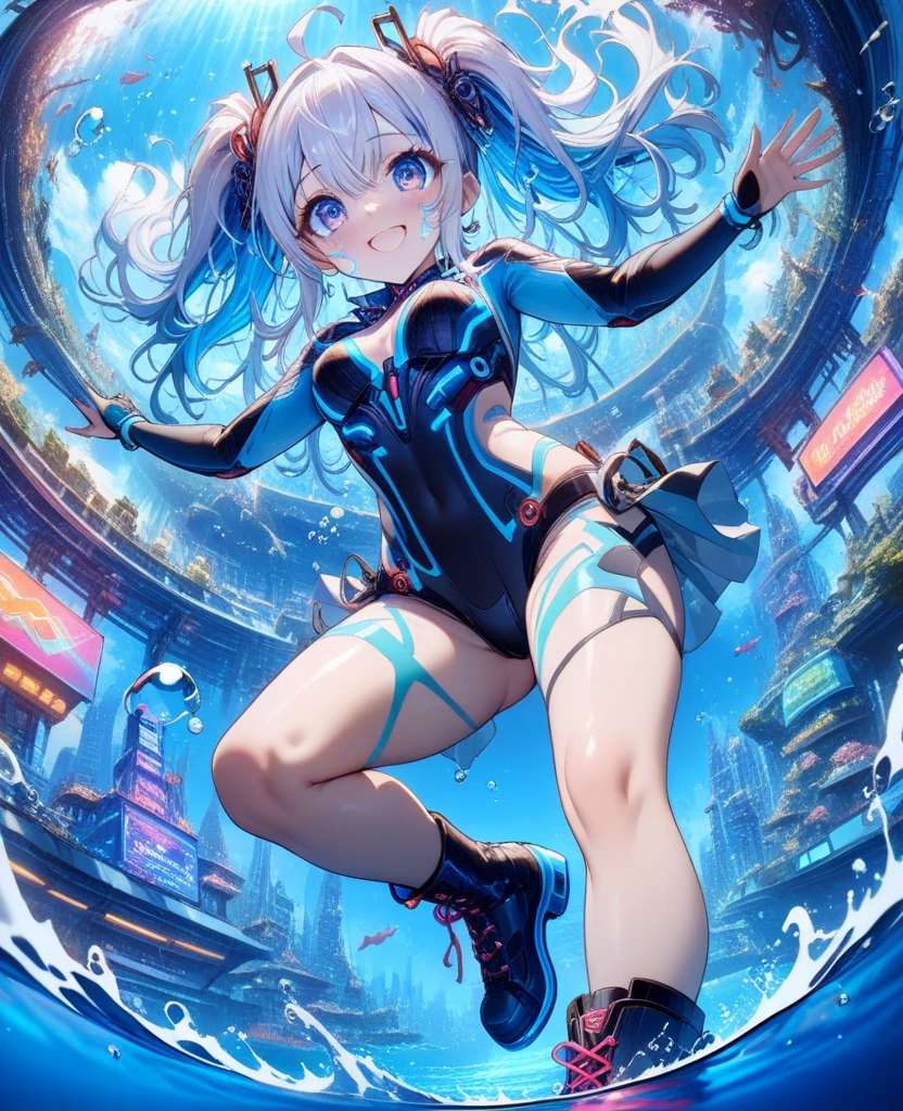 (RAW quality:1.4), One Girl, Japanese, , Textured skin, (Sky blue shiny short hair:1.4), Very detailed, Advanced Details, high quality, 最high quality, High resolution, 1080p, hard disk, beautiful,(Gundam),Beautiful cyborg woman,large body,((Wearing Futuristic Transparent Reinforced Plastic Machine Parts。:1.4)), Nipples covered with transparent mechanism, Mechanically protected front groin, (Exposed lower abdomen:1.4), The bare skin of the large body is exposed., large body naked, Perfect Proportions, Great tit, (He carries a lot of weapons on his back..:1.4), (Hero Pose), Combat pose, Medium Shot, folded building background, City in flames, (The blue LED on the bust top glows strongly:1.4), Biologically correct, pubic_hair,