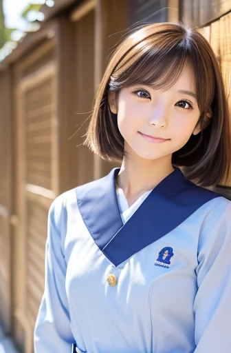 A smile、hi-school girl、校服、While doing fireworks、mare