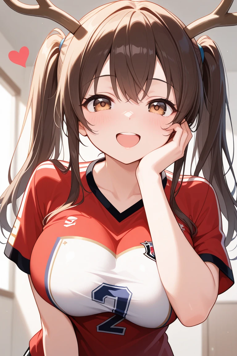 Taeko Kondo、Girls&Panzer、Brown Hair、Short Hair、((Bike Pants))、Photo from below、Medium chest、Bedroom、(Gym clothes with short sleeves)、Red ribbon、Black knee-high socks、Checkered mini skirt、(The whole body gets wet)