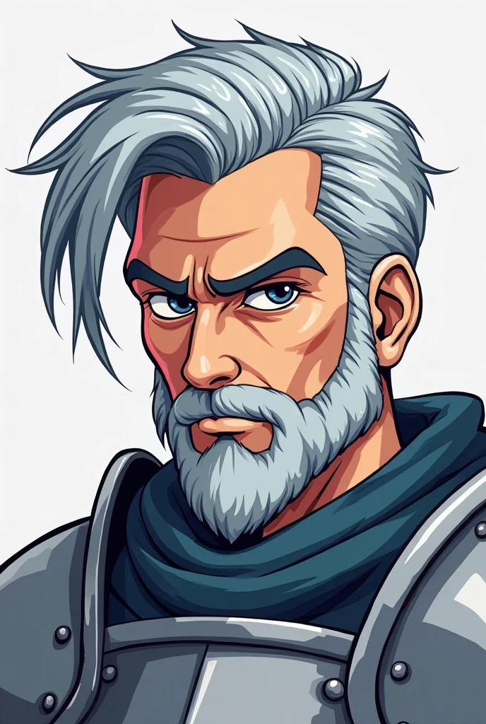 beard is symmetrical whiskers and elegant bluish white,elegant space pirate outfit
