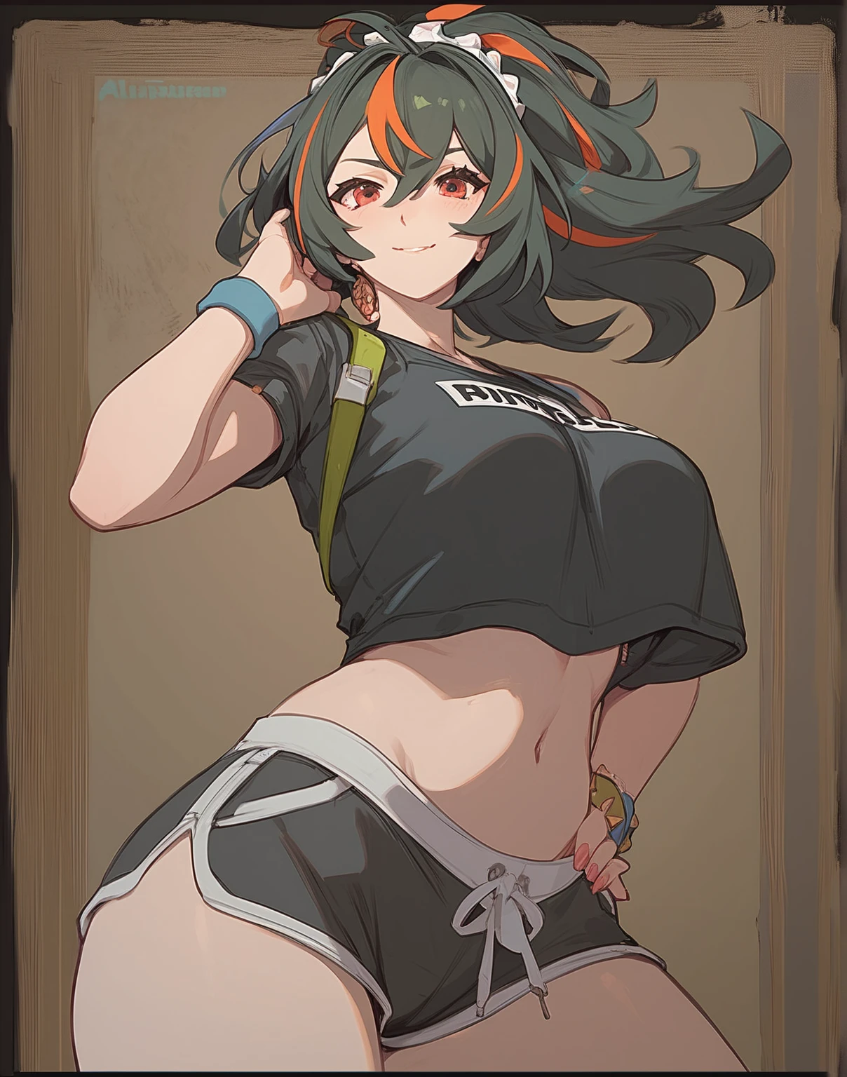 Manhwa Style,There are two cat ears on the head,there is a woman in a costume that is posing for a picture, Vgesture