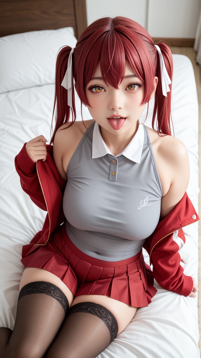 (((((spoken heart, orgasm, seductive smile))))), (((((24yo, erotic gyaru))), masterpiece, (((wearing tight tennis uniform)), (kneeling), ((large breasts)), ((large hip)), ((nsfw, vulgality)), (shiny skin), (((skindentation))), photorealistic, realistic, solo, photorealistic, best quality, ultra high res, YuraS, bed, parted lips, beautiful, masterpiece, best quality, extremely detailed face, perfect lighting, ultra high res, ultra detailed