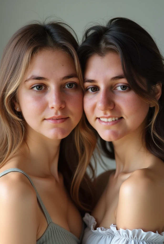 Portrait of two beautiful 13 year old girls, Firm breasts, Sweat dripping, It&#39;s hot and sweaty, Glowing Skin, blush, [Slender body],[7 heads]Realistic, (masterpiece:1.4, Highest quality), (Intricate details), unity 8k wallpaper, ultra detailed, (pastel colour:1.3), (race), Very thin underwear baby doll, Blonde, beautifully、aesthetic,  Front view,Full body portrait,Victorian Mansion,[Puffy small nipples] 
