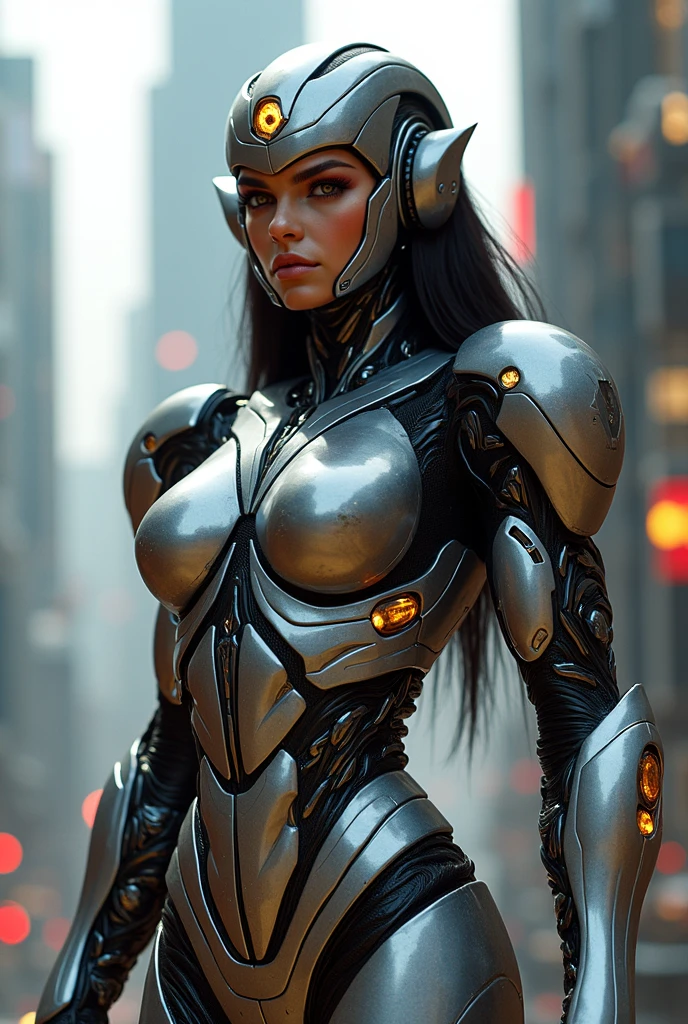 (1 girl), (megan fox:1.25), (muscular android girl wearing a black anatomic cybernetic muscle suit:1.25), (wide shoulders:1.25), (muscular defined physique:1.25), perfect hands, long hair, large breasts, high resolution image, extreme detail, blank background