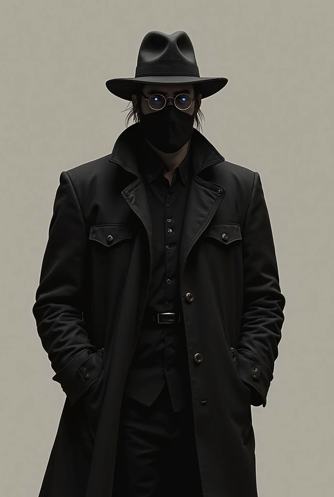 Physical Characteristics of Noir
Real name: Rafe J. Willians (codinome: Noir)
Apparent Age: 25 years
Height : 1,79m
Weight : Approximately 70kg
Skin tone: very pale, like worn porcelain, result of isolation and lack of sunlight.
Physical type : Magro, but defined; tense muscles, not bulky — body molded for agility and resistance, not brute force.
Rosto (without mask):
Angular and slightly haggard facial features.
deep dark circles.
gray-brown eyes, intense and heavy, always with a dull glow of sadness or contained anger.
straight hair, dark brown, slightly long and messy, falling naturally on the forehead.
Small scar crossing the eyebrow right.
iconic costume :
long black overcoat , pesado, with military influence; thick and matte fabric, falling almost to the ankles.
Military uniform underneath, customizado: military cut jacket fitted to the body (also black), sturdy pants and black leather boots.
fedora hat (60's style, typical of Noir films): medium brim, leaning forward, creating shadow over the face.
black mask covering the whole face: made of smooth leather and with no apparent seams or dividers — like a second face of oppressive organic tissue. Only leaves the eyes exposed.
round glasses (black glasses, pequenas, typical of the 60s) worn over the mask, further hiding their identity and emotions.
Black leather gloves — part of the protection and part of the intention to erase your traces.
Presence:
Silencioso, like a vivid shadow.
His entire silhouette is designed to be threatening and, ao mesmo tempo , sad — like a walking lament dressed in death.