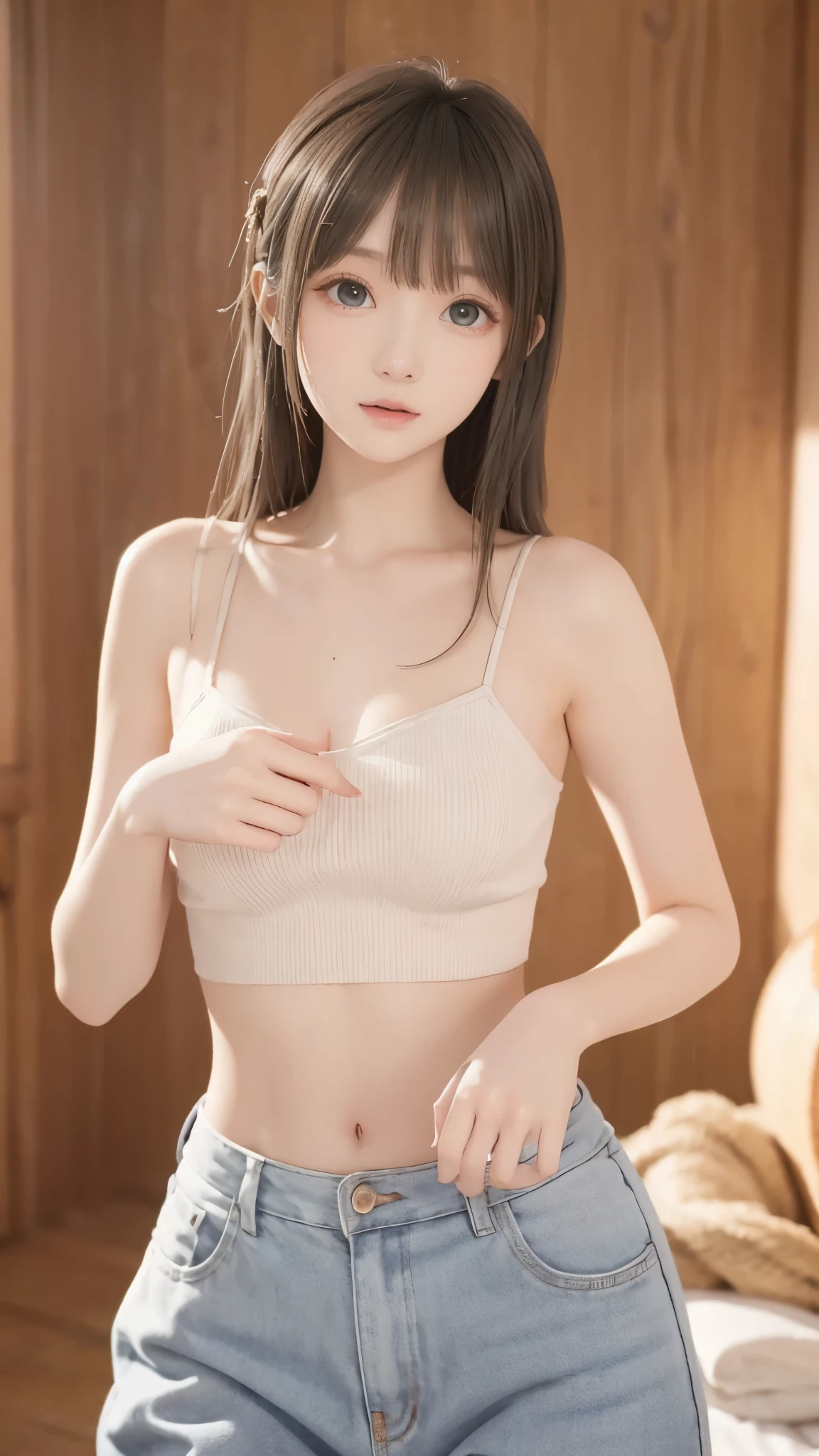 (HD、4K、realistic depiction)、(perfect and very thin waist highlighted)、 Beautiful Russian  、nice background