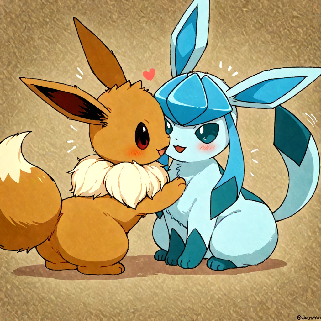 score_9,score_8_up,score_7_up, source_furry, a (male flareon Pokemon), sex, he is fucking a (female glaceon pokemon), doggystyle sex, outdoors, cum.