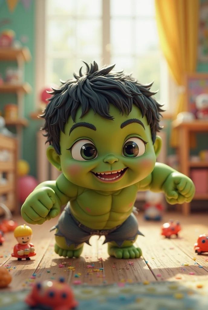 Create a funny baby hulk