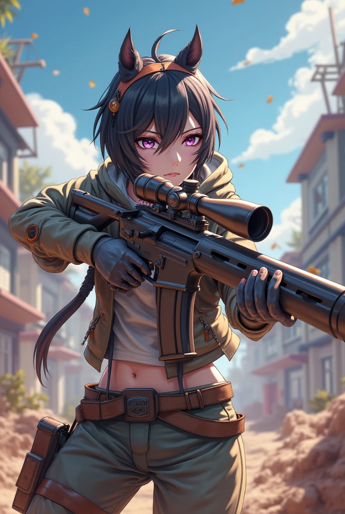 There is a video where the free fire is showing the gameplay of the custom room. Another anime is hitting the game with the AWM gun of the game.