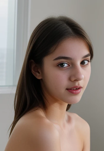 ((super realist)), (( girl)) nude, face of teenl, thin, small breasts, dark eyes, dark hair, ((16:9 aspect)), in bed of pink savanna, ((cloud filter)), room wall view, hair in the vagina, high school age, old camera view, high sharpness, ((teenagerlegs open