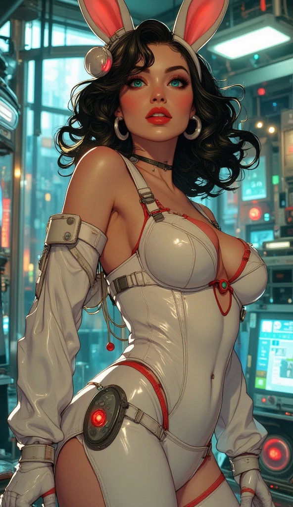 (score_9,score_8_up,score_7_up),metal owlmorrigana,sexy female,deep cleavage,skin indentation,bulging breasts,on dark rooftop in city,extremely detailed,dynamic lighting,best quality,Dutch Angle (from behind) view medium Close shot (focus on head),