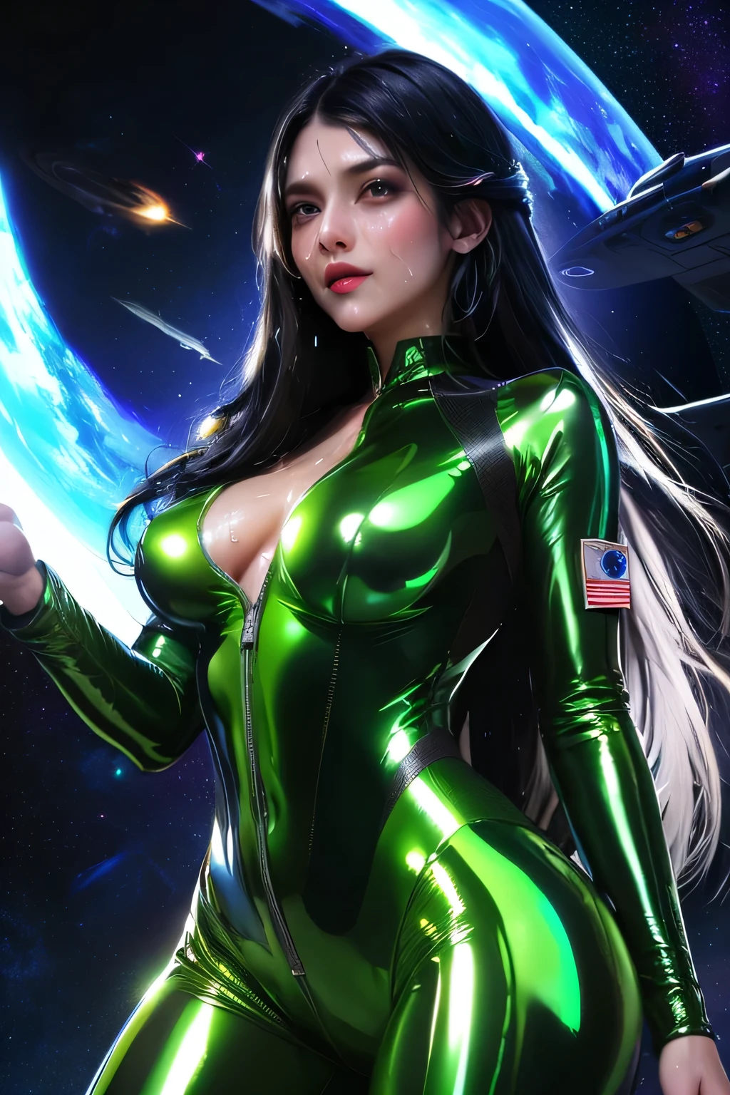 Attractive female ALIEN random sexy poses and lewd positions touching herself, green skinned sexy reptilian female reptilian alien with antenna on her head, with a sexy knock out body, large saggy tits, small tight waist, tapered hips, strong thick squishy thighs, beautiful round tear drop shaped ass, She has four toned arms, (Her face is alien and scary), Her skin is smooth, moist, and glossy with dark spots and it is different shades of green, perky sharp ears, clean lines, photoshoot, no background, sexual green skin, sexy extraterrestrial , engaged in sexual activity, she has plump juicy lips, (she masturbates), space hooker, space prostitute, space whore, alien whore, mostly nude, (long black reptile tongue licking her own nipples)