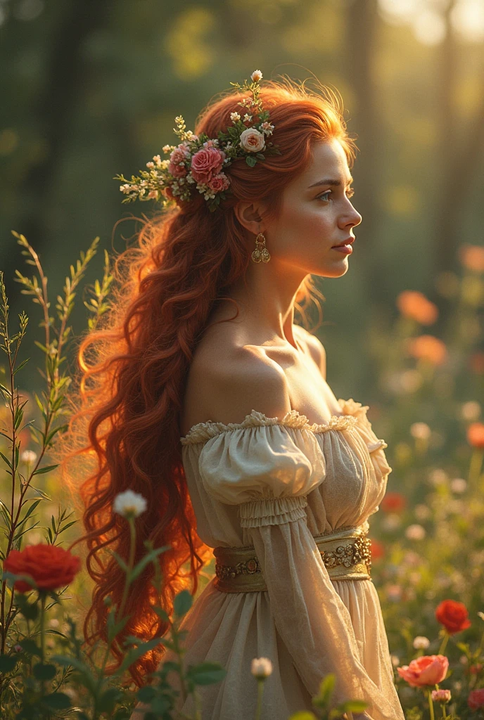 The beautiful goddess Persephone, whole body