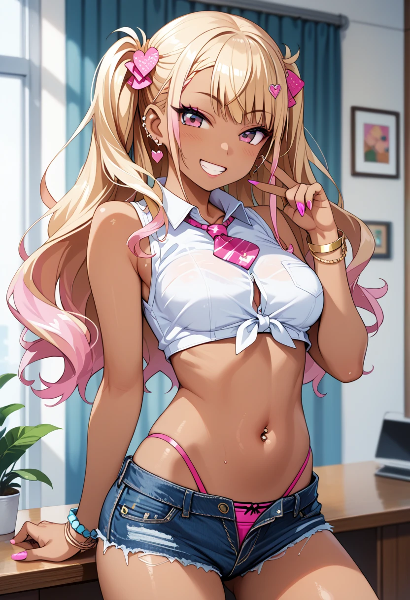  Bait showing her panties to the viewer, cute, small , lustful expression, long hair, bratty, teasing, gyaru, gyaru gal, modest, only showing panty tease