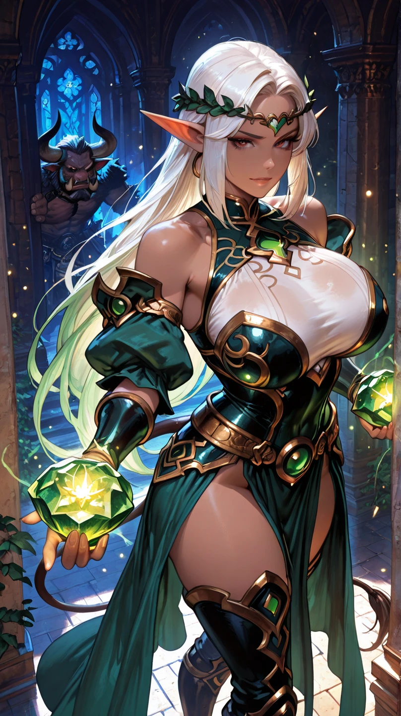 1girl, goblin, sitting, indoors, tavern, lantern, cafe, elf, potions, mage, mage staff, full body, ornamented armor, best quality, masterpiece, (white background:1.5), mid shot,intricate details, detailed, Huge boobs, curvy, sexy waifu, (masterpiece:1.2), (best quality:1.2), highest quality, absurdres, 8k wallpaper, HDR, elaborate features, beautiful intricate eyes, ray tracing, perfect face, octane render, tits,, sexy lips,
(gigantic and massive tits:1.1), breasts, official illustration,
