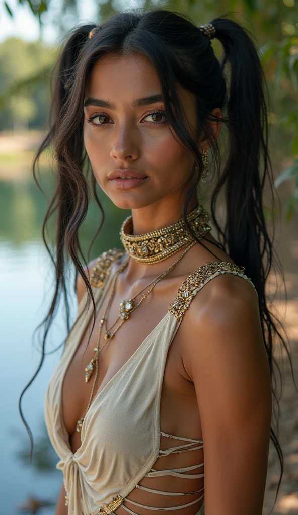 (masterpiece, Best Quality, Photorealistic, hight resolution, Photography, :1.3), close-up shot, Sharp Focus, 1 European Girl, ((medium hair slicked to the side, extremely detailed)), (full focus:1.3), ((perfect proportions))), ((anatomically correct)), (big full breasts:1.3), (beautiful face: 1.33), perfect legs, hotmodel, Midriff, Highly detailed eyes and pupils, Realistic skin, Slim body shape, cleavage, very detail hair, Delicate sexy face, Organoleptic gas, shiny lips, ((For fashionable clothes)), ,The background is a town, ((Realistic, Super realistic, Realism, realistic detail)), (cowboy shot), masterpiece, red bra, realistic hands. [The character is surrounded by mist, evoking a mysterious and eerie atmosphere. The lighting is dark and atmospheric, with smoke adding a touch of sinister ambiance. Best quality image, HDR enhancement, showcasing the utmost level of detail and realism, full body shot:1.5]. [8K, Best Quality, Ultra High Resolution, (highly detailed CG unity 8k wallpaper), (best photo), (best shadows), isometric 3D, octane rendering, ray tracing, highly detailed, (Best quality, 4K, 8k:1.2), absurdity, ultra detailed, (realistic, photorealistic, photorealistic:1.37), complex parts, HDR, (complex parts:1.12), (hyper detailed, hyper realistic, Soft lighting, spicy:1.2), (complex parts, Hyper detailed:1.15). Blurred foreground. (backlit), masterpiece, high quality, brightness, chromatic aberration, foggy smoke, shadows, contrast, clear sky, (warm hue, warm tone), high details, natural reflections]. (YES SFW)