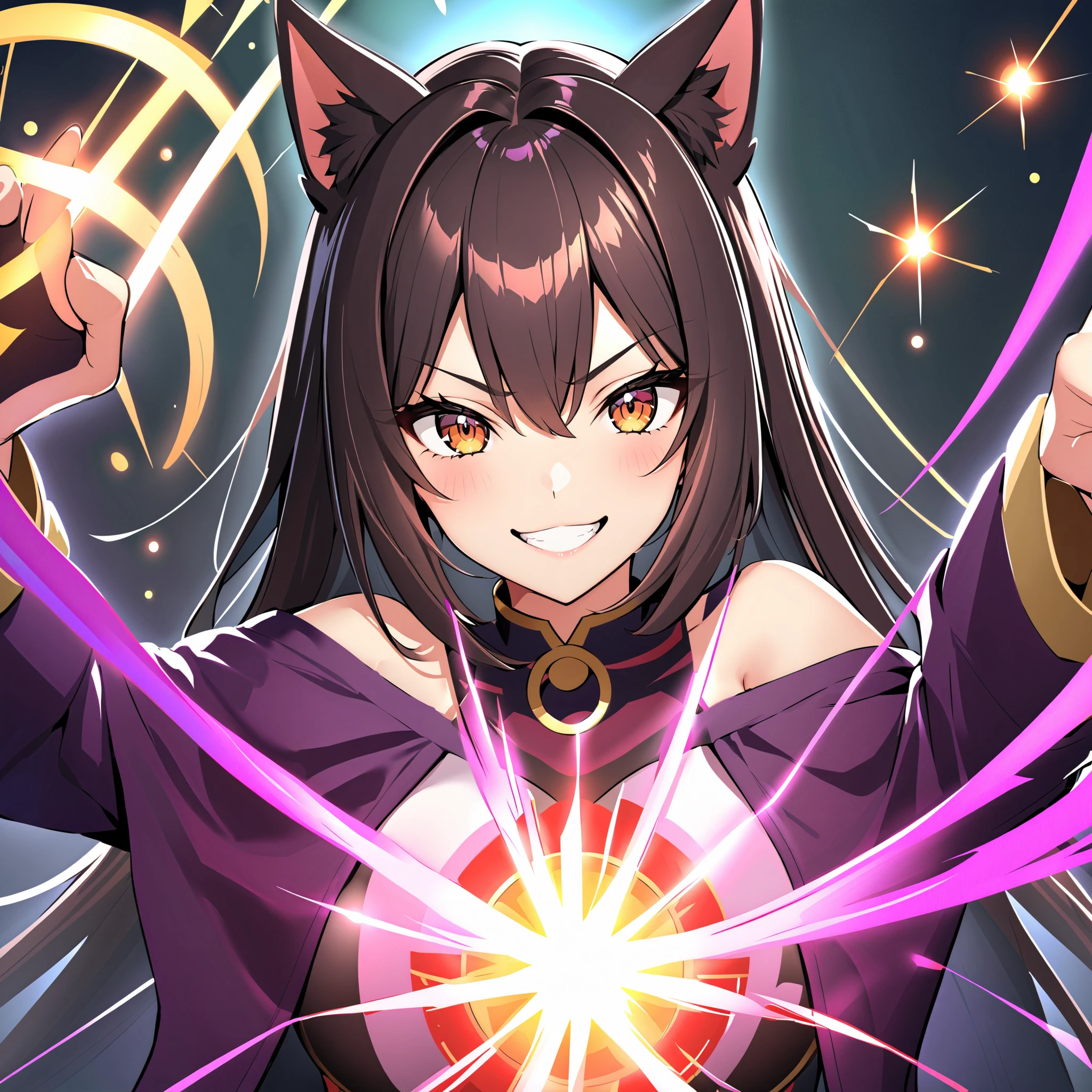 Age 19,smile, Girl with Dog Ears , Dark dark haired, Black Ear, Get New Powers