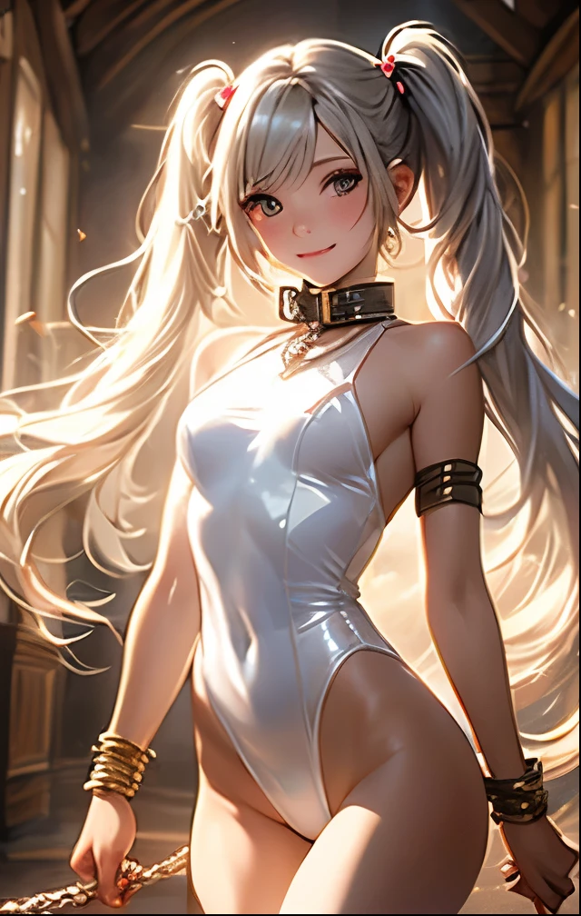 Best, Masterpiece, High Resolution, Best Quality, Ultra HD, Super Detail, Award-Awarded, 16k, Solo, (Upper Body), Anatomically Correct, Beautiful Maiden, Cute Face, Highlights, Gradient Beige Hair, Hair Strands, (((Heterochromia))), Long Eyelashes, Hanging Eye Corners, Fair Skin, (Small), (Slim Body), (cocktail_dress), Stud Earrings, (Neck Rings), Very, Very Short Gloves