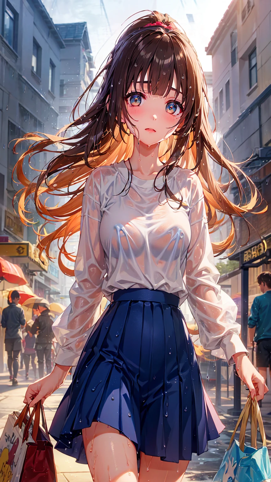 Photorealism, highest quality, super high resolution, photography, exquisitely beautiful photography, extraordinary beauty, ultra high definition anime wallpaper, Blake, shining highlights on cheeks, perfect body, biologically accurate limbs, cute and beautiful facial details, beautiful bangs, shining white skin, natural skin texture, bangs, eyebrows, beautiful and shiny hair, smooth hair, thin hair, focus on the whole body, back view photo: 1.5, back view: 1.5, from befinde, ((Photo taken with a camera on the road)), neat and tidy adult female teacher, 2, 1 person,
(hooded parka, camisole, tulle skirt), ((thighs)), (white panties, exposed buttocks), ((skirt and hair fluttering in the wind), model-like legs, gray wavy hair, long hair, city, natural light, retro city atmosphere, golden hour, retro shades, ((Back view of a woman walking towards the sunset)), (universe, starry night sky, Milky Way, many small stars),