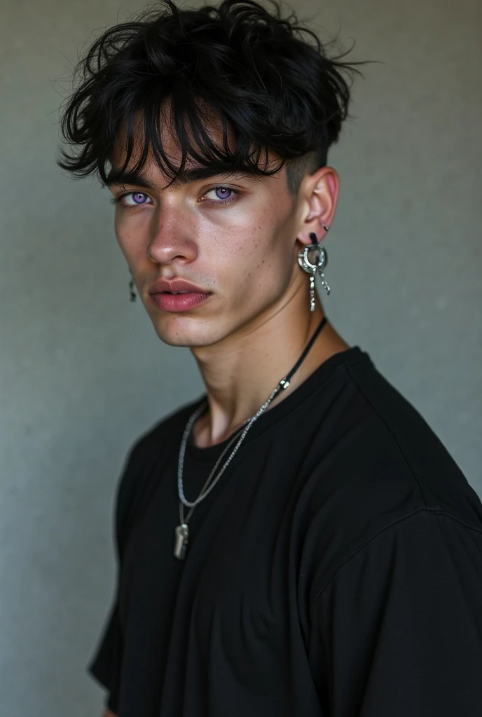 male teenager with piercing nipples