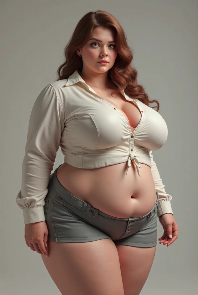 (best quality, realistic:1.2),chubby girl,ginger hair,curvy ,beautiful face and features,vivid colors,dressed