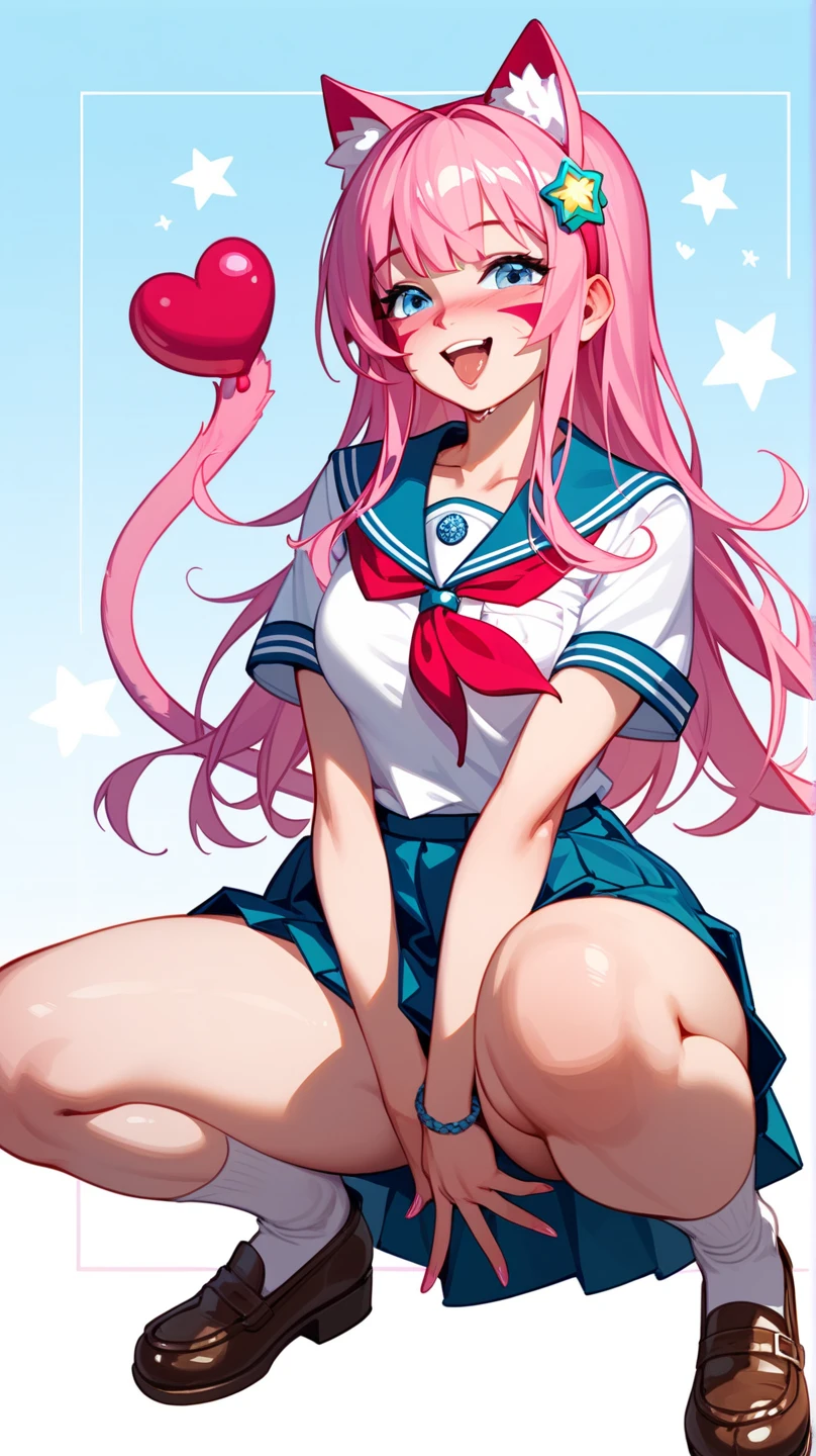 obra maestra, Mejor calidad, absurdos, perfect anatomy, 1 chica, Solo, SMMoon, 1990s \(Estilo\), Sailor Chibi Luna Cabello Rosa, pupilas rosadas ojos, subir las escaleras, de cerca, Sonrisa, tiro de vaquero, Uniforme Sailor Senshi Rosa, Collar marinero rosa, falda plisada rosa, guantes de codo, en postura de espalda, Show off your loot, backward, No hay tanga en un gran trasero, cuerpo completo, aausagi, de cerca booty (falda levantada por el viento, Exponiendo su) (cara de alto detalle)