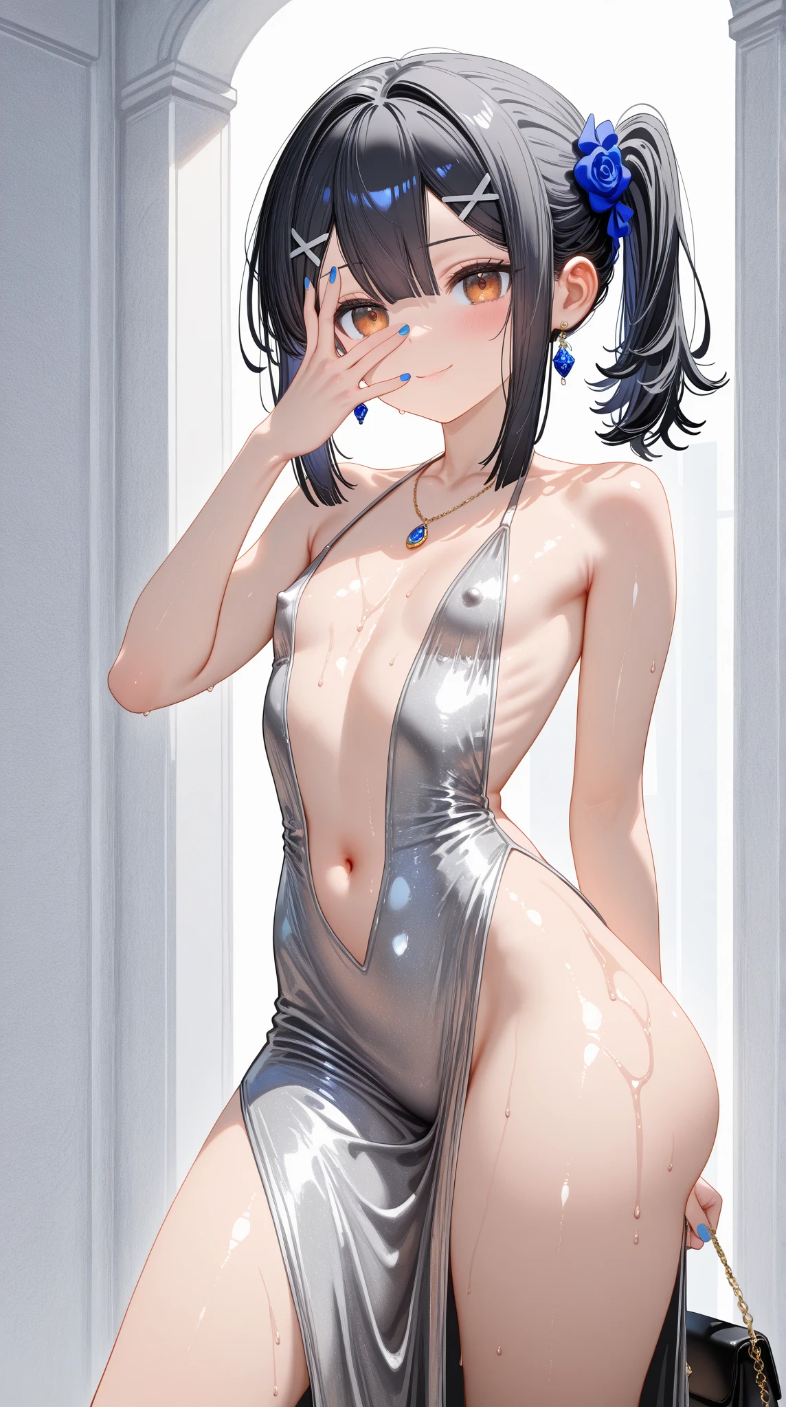 masterpiece, best quality,anime style, 1 girl,(((slender body))), (((small eyes,small breast,breast milk splashing from nipples,breastfeeding a evil baby))),(((school swimsuit))),((((cum)))), (beautiful face), (((short hair))), (((straight hair))), ((((black hair)))),detailed beautiful skin, (perfect hands, perfect anatomy),scream